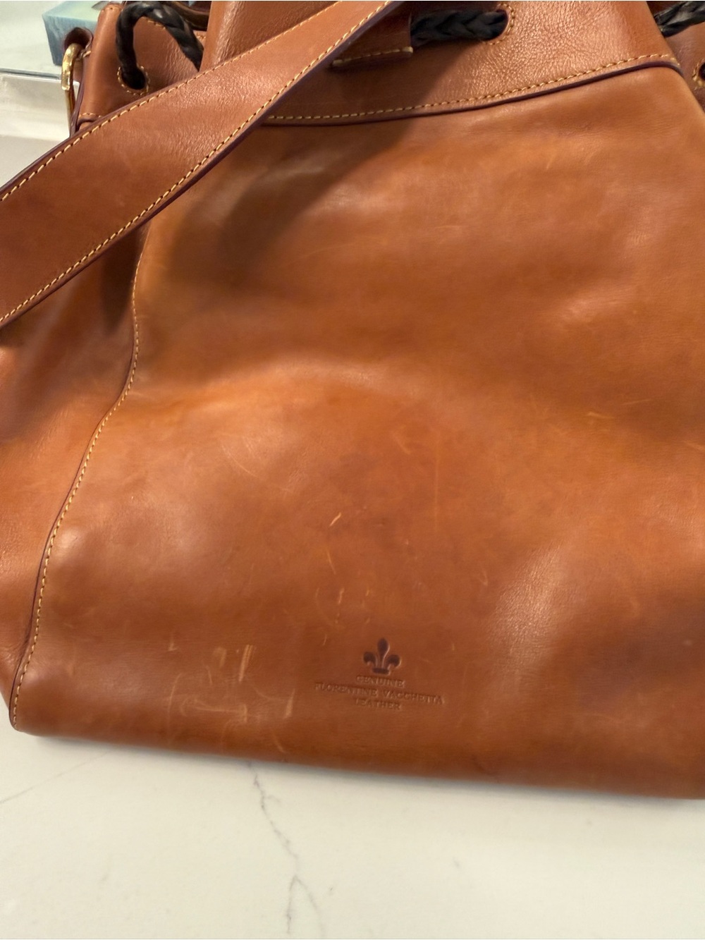 Dooney & Bourke Florentine Large Drawstring Tote in natural - Picture 3 of 10